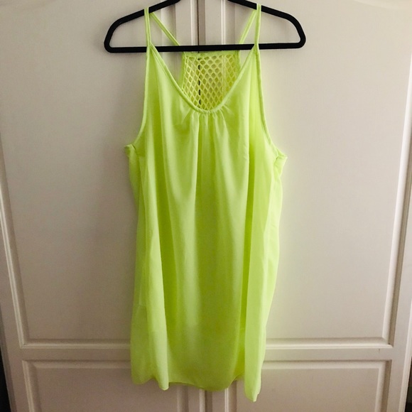 neon green swim cover up